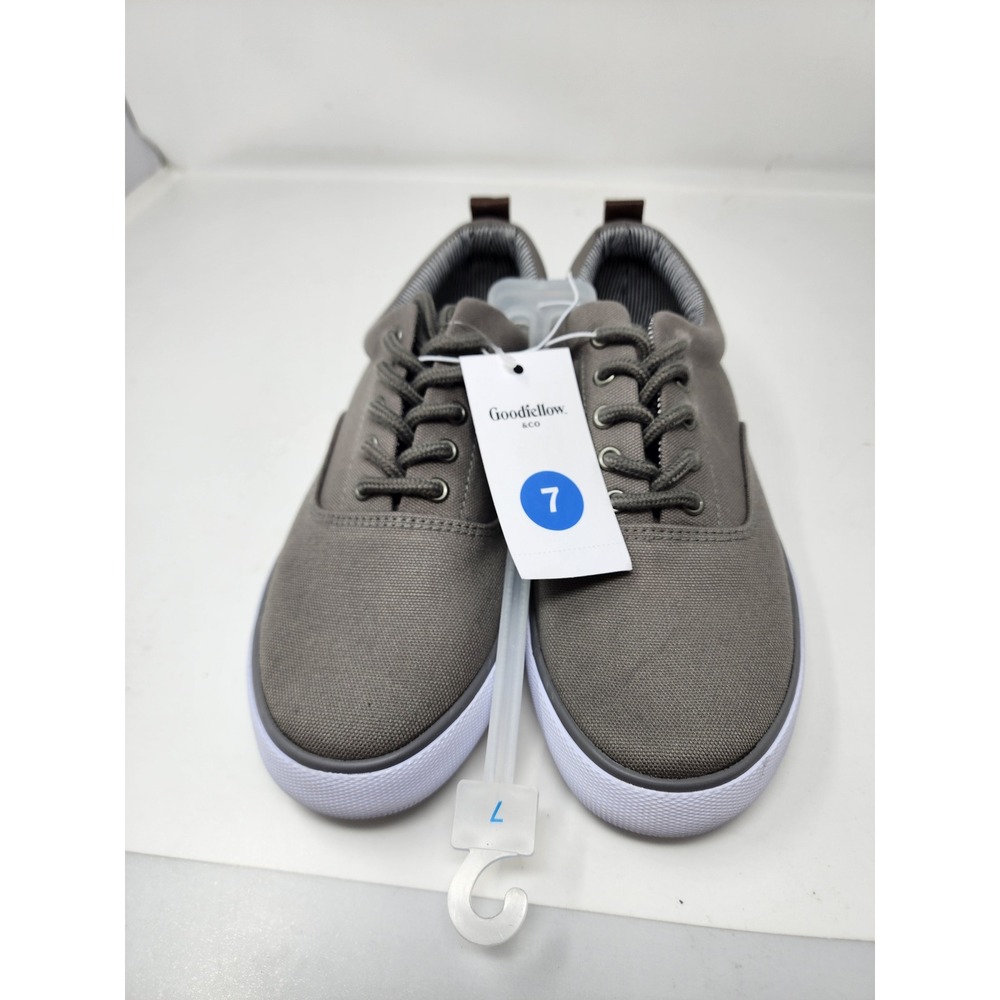 Goodfellow & Co Mens Low Top Lace Up Sneakers Gray Canvas Casual Size 7